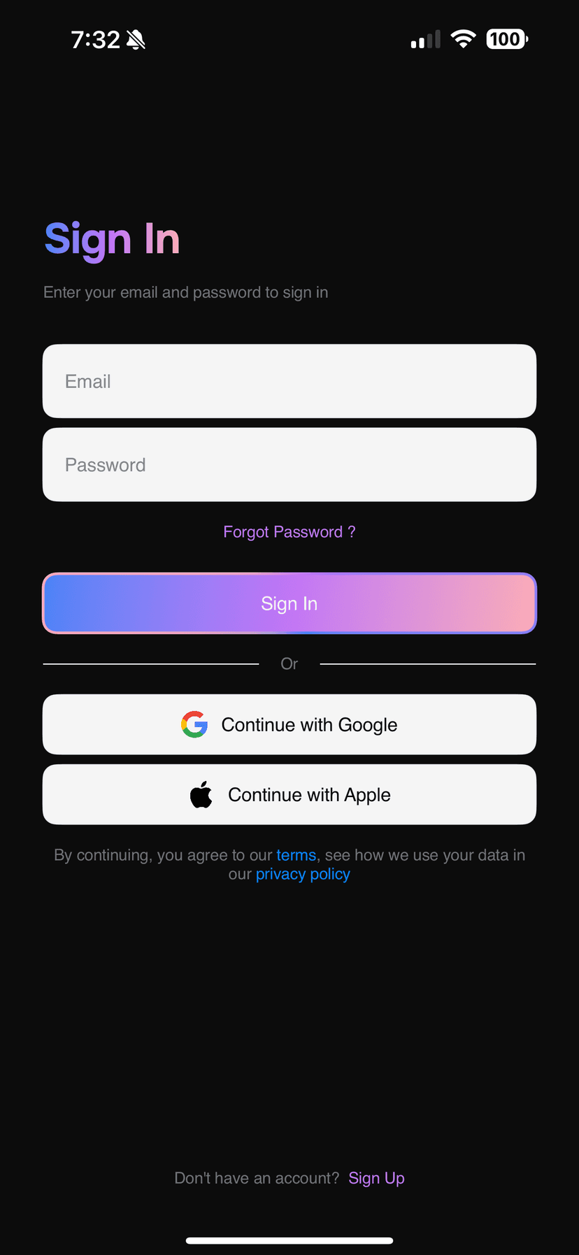 Login Screen